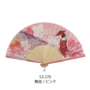 RIPPLE Folding Fan 21 cm Apprentice Geisha Pink