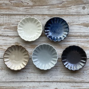 菊型　小皿　5色組　【美濃焼　小皿　日本製　和食器　洋食器】ヤマ吾陶器