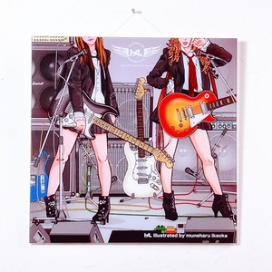 ガラスア—ト IGA-23 『GIRLS BAND / ガールズバンド』池岡宗治　壁飾り 飾り板 アメリカン雑貨