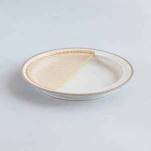 amime-Plate(M)White×Gold/Made in Japan
