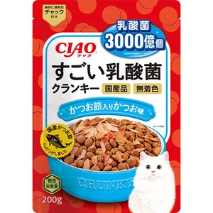 ［いなばペットフード］CIAO すごい乳酸菌クランキー かつお節入り かつお味 200g