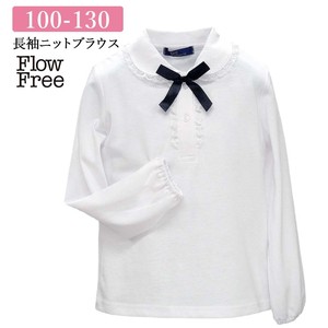 Kids' 3/4 - Long Sleeve Shirt/Blouse White Long Sleeves Ribbon Kids