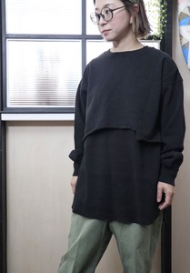 30/10OE裏毛×ワッフルハードウォッシュレイヤードクルーロング(Layered sweatshirt)