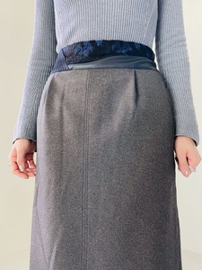 Waist Material Mix Tuck Attached Skirt