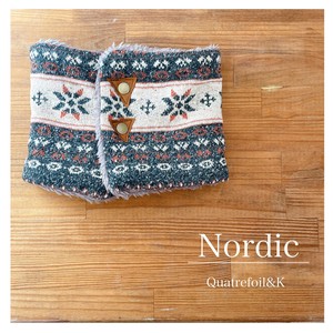 Baby 2-Way Neck Warmer Nordic Jacquard Knitted Charcoal