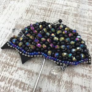 Beads Embroidery Glitter Brooch Beach Parasol