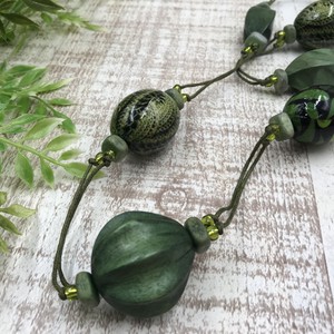 Philippines Necklace Wood Handmade Green