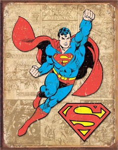 【アメリカン キャラクター】ティン サイン SUPERMAN WEATHERED PANELS DE-MS1825