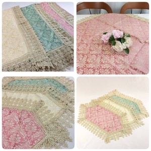 【ダマスク柄】トップクロステーブルクロス90×90㎝130×180㎝150×240㎝160㎝円型  ピンクブルー☆