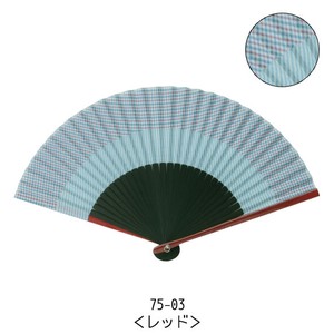 Japanese Fan Red Hand Fan Pocket Check Unisex Switching