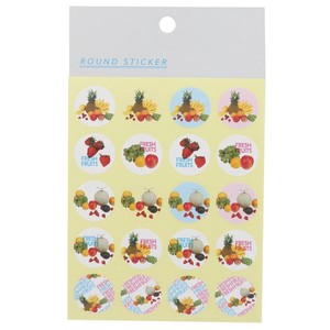 Fancy Paper Round Sticker 2 Pcs Set Letter Fruit
