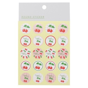 Fancy Paper Round Sticker 2 Pcs Set Cherry