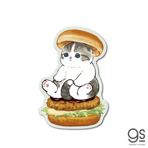 mofusand ダイカットステッカー ハンバーガー 猫 もふもふ LINE SNS ぢゅの イラスト 人気 MOF007