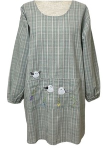 Apron Shimaenaga Applique 100% Cotton