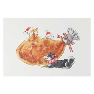 【クリスマス】CHRISTMAS しばいぬとクリスマスポストカード チキン 村田なつか