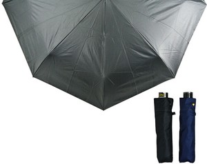 一級遮光　UVカット率99%　紳士　雨晴兼用折りたたみ　無地　裏黒コーティング　60cm