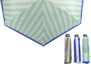 Umbrella Lightweight Stripe Foldable Natural 50cm