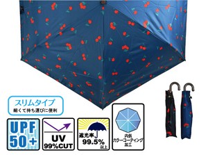 【UV99％カット】雨晴兼用　チェリーボンボン　55cmミニ　軽量　裏カラーコーティング