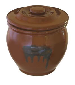 リビング　陶器製　蓋付ミニ壺　ミニ甕