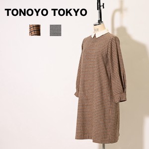 Polyester Wool Checkered Removal One-piece Dress Checkered One-piece Dress A/W