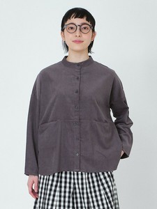 バンドカラーシャツジャケット 16Wコーデュロイ ブラウス 7色展開 長袖　M L LL 3L  《大きいサイズ》