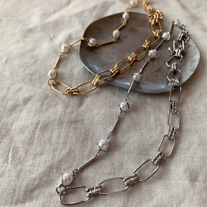Chain×Pearl Necklace