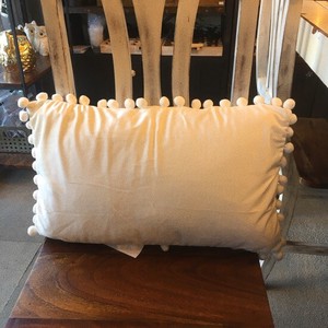 Cotton Velvet Bonbon Cushion White 30 50 cm