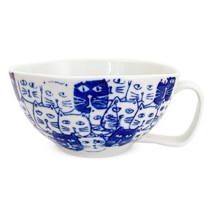 HASAMI Ware Made in Japan Soup Cup 6cm Cat Blue