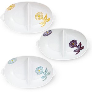 Hasami ware Main Plate with Divider Set 3-pcs 12cm Made in Japan