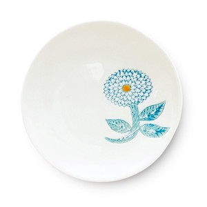 Hasami ware Main Plate Light Blue Dahlia M Made in Japan