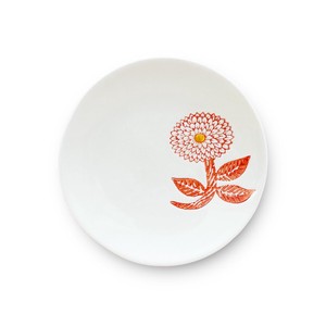 Hasami ware Small Plate Red Small Dahlia M Made in Japan