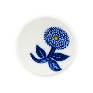 Hasami ware Small Plate Navy Blue Mamesara Dahlia M Made in Japan