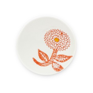 Hasami ware Small Plate Red Mamesara Dahlia M Made in Japan