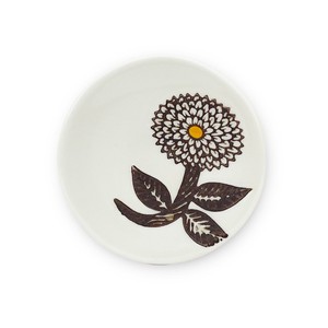 Hasami ware Small Plate Brown Mamesara Dahlia M Made in Japan