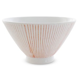 Hasami ware Rice Bowl Red Stripe M Made in Japan