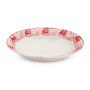 波佐见烧 小钵碗 小碗 猫 红色 20cm 日本制造