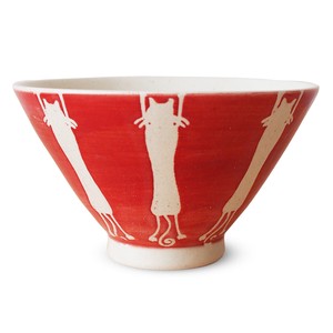 Hasami ware Rice Bowl Red M Made in Japan