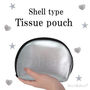 9 Pouch Make Up Make Pouch Neo Plain Material Glitter Shell type Tissue Pouch