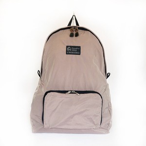 Pocketable Backpack ポケッタブル・バックパック/ 茶ストライプ