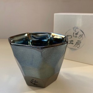 ロックカップ　プラチナブルー  【日本製　おしゃれ　美濃焼　陶器　お酒】