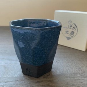 美浓烧 杯子/保温杯 陶器 蓝色 日本制造