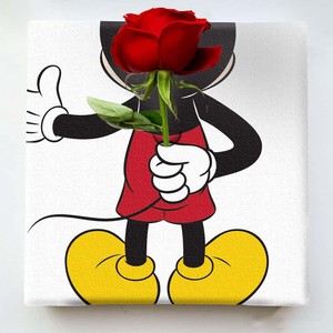 ミッキーマウスのIKEBANA 一輪挿し 花瓶 インテリア雑貨 アートパネル キャンバス 花  IKE-DSNY-2106-06