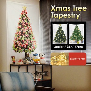 貼り付け簡単!! クリスマスツリータペストリー 3type 147×98cm コンパクト イルミネーション