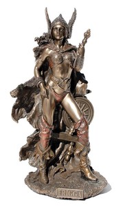北欧神話 愛と結婚と豊穣の女神フリッガ（フリッグ）ブロンズ風彫像 主神オーディンの妻 (輸入品)