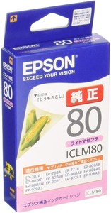 EPSON 純正インクカートリッジ ICLM80 ライトマゼンタ(目印:とうもろこし)「2022新作」