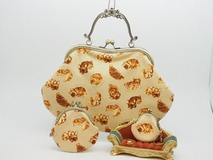 3-unit Set Coin Purse Bag Pouch Bag Charm Croissant French Bulldog Cream