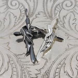 Silver 925 Angel Closs Silver Pendant Black White