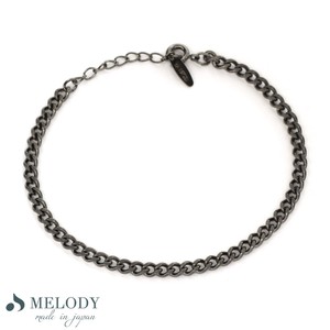Plain Chain Bracelet black Jewelry Bangle Simple Made in Japan