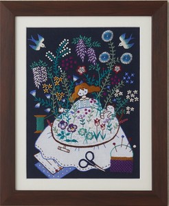 COSMO My Story With Floral Emrbroidery Kit Large Frame