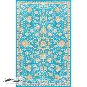 ペルシャ　絨毯　機械織　ラグ　75×120cm　マールー柄　ブルー
